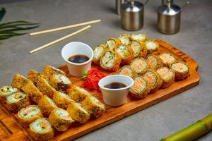 Japanese culture dream country: Sushi platter representing Japan’s culinary traditions