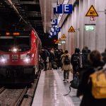 Japanese culture: Commuters at a Japanese train station showcasing daily life